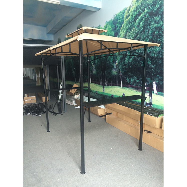 Polyester Segelmaterial 2,5*1,3*2,5M Terrasse Schutzhütte Baldachin Zelt für BBQ Grill Gazebo