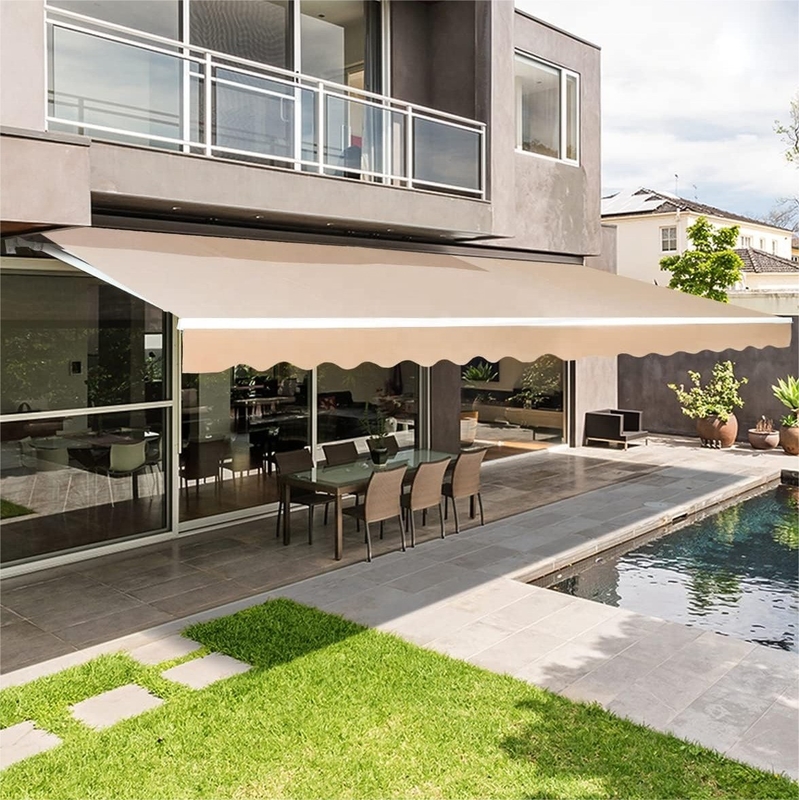 4*3m Outdoor Handwerk Garten Balkon Sonnenschirm Balkon Terrasse Rückziehbare Markise Aluminium OEM
