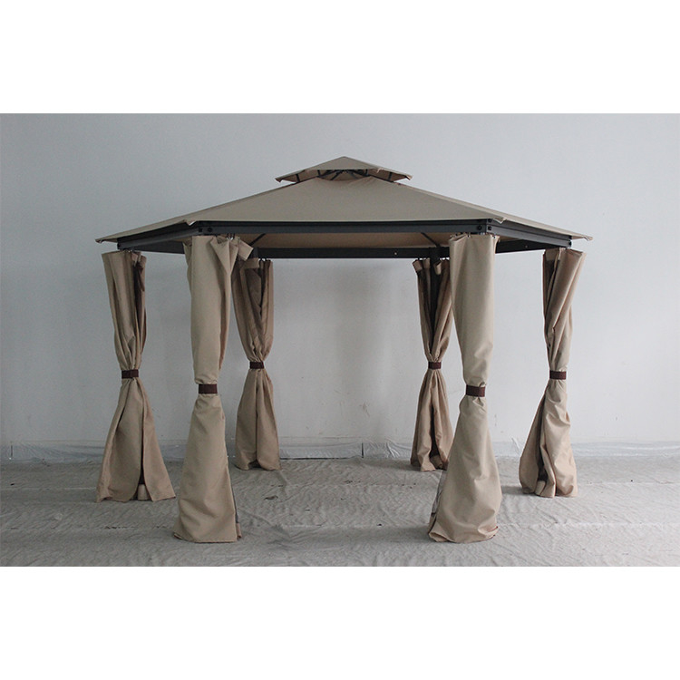 Außen-Rund-Gazebo aus Stahl mit Vorhang und Moskitonetz 217*54*21,5 cm Paketgröße