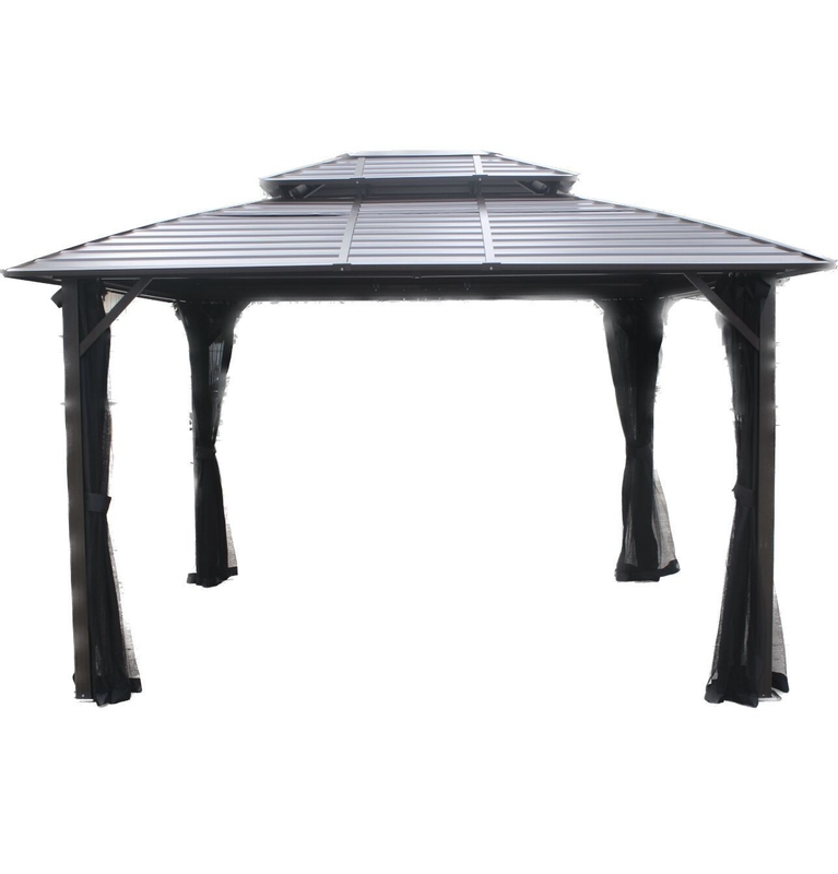 3X3.65X2.73M Doppelplatten-Metall-Außen-Gazebo für Gartenbedarf mit Balken