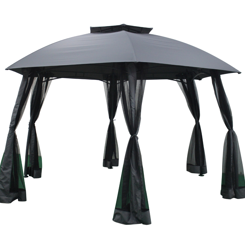 Transformieren Sie Ihren Außenraum mit einem maßgeschneiderten und funktionalen Sechseck-Stahl-Gazebo