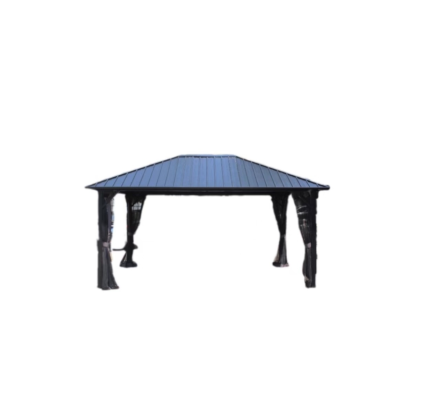Gartenbedarf für den Außenbereich Pergola 4,85x3,65x2,75m Galvanisierter Stahl mit Stoffmaterial